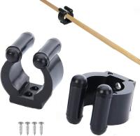 20 piezas de clips de almacenamiento de caña de pescar, clip de soporte de billar para montaje en pared, accesorio de soporte de organizador de varilla (negro) - details 0