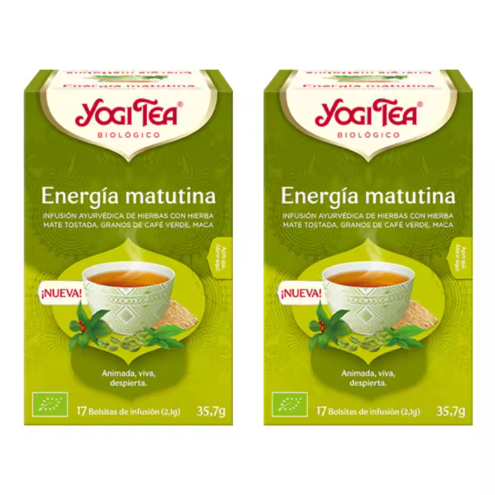 Té Energía Matutina | Packs 2 | Ejercicio de yoga para dar la bienvenida al día | 17 bolsitas de infusión | YogiTea - 1