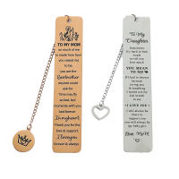 Marcador De Páginas De Acero Inoxidable Con Diseño De Corazón Hueco Para Hija Regalo De Papelería Con Impresión Inspiradora - details 0