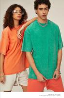 Camiseta Estilo Retro Americano Pesada De Color Sólido Para Hombres Y Mujeres Manga Corta Verano Moda De Calle Antiguo Talla Grande Ropa Lavada - details 16
