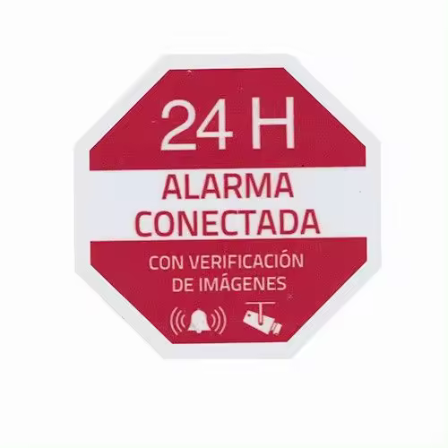CABLEPELADO Pegatina Alarma conectada | Adhesivo Alarma | 65x65 mm | Vinilo Laminado | Uso Interior-Exterior - 1