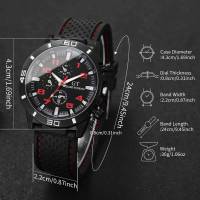 Reloj De Pulsera Deportivo Para Hombre Casual Con Bisel De Silicona Dial Arábigo Cuarzo Sin Caja Reloj Hombre - details 18