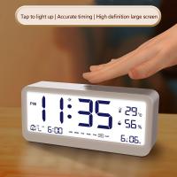 Reloj De Alarma Digital Multifuncional Con Pantalla LED Ajustable Brillo Temperatura Y Humedad Modo Doble Moderno Estilo Geométrico Plástico - details 0