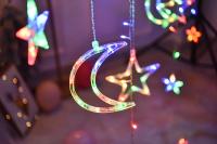 Decoración De Navidad Y Ramadán 2025 Luces De Cortina Guirnalda Estrella Luna Aid EID Mubarak 2024 Para Hogar Eventos Musulmanes Fiesta - details 25