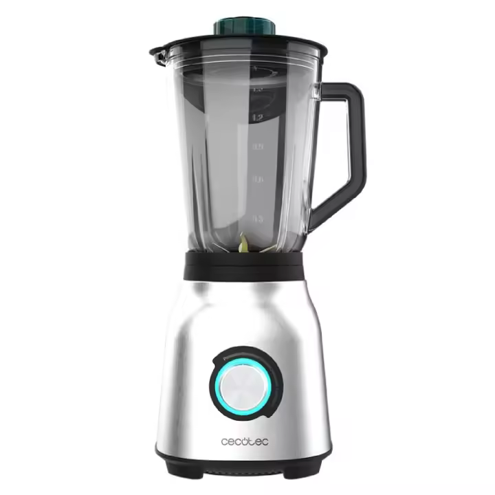 Cecotec Batidora de Vaso Power Black Titanium 1800W con Cuchilla de Titanio Negro y Jarra de Vidrio Fundido 1.5L - 5 Velocidades Más Función Pulse - 1