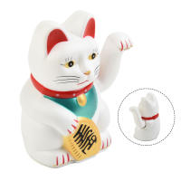 Gato De La Suerte Con Brazo Moviéndose Electrónico 5 Pulgadas Decoración Para Tienda Nueva Regalo Armadura De Plástico Estilo Moderno - details 19