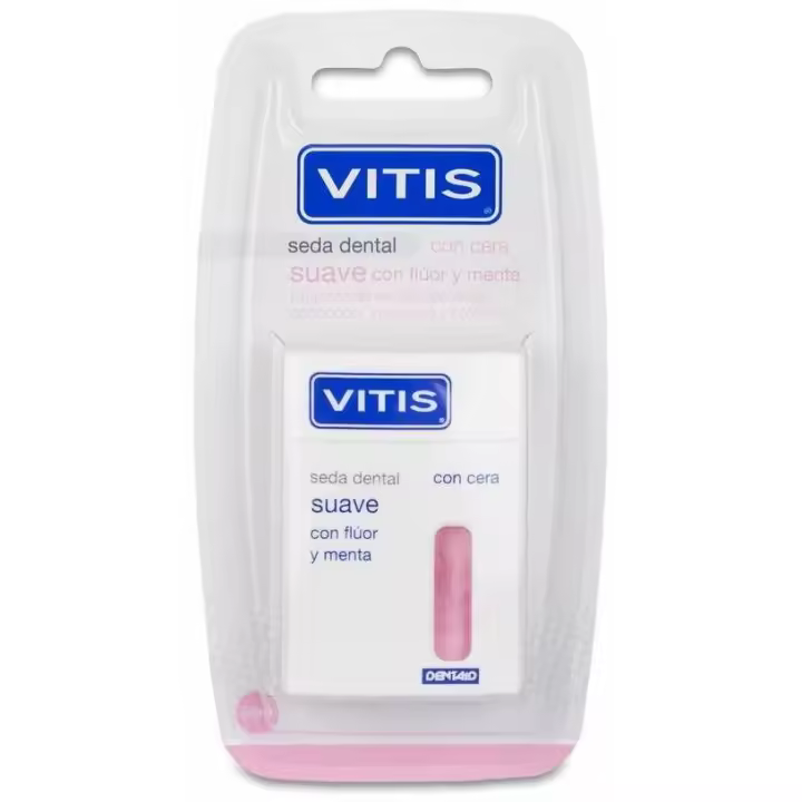 Vitis Seda Dental Con Cera, Flúor Y Menta Suave 50 M, 1 Ud - 1