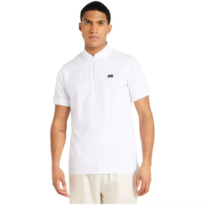Polo KARL LAGERFELD de Manga Corta con Cremallera y Chapa con Logo Color Blanco - 1
