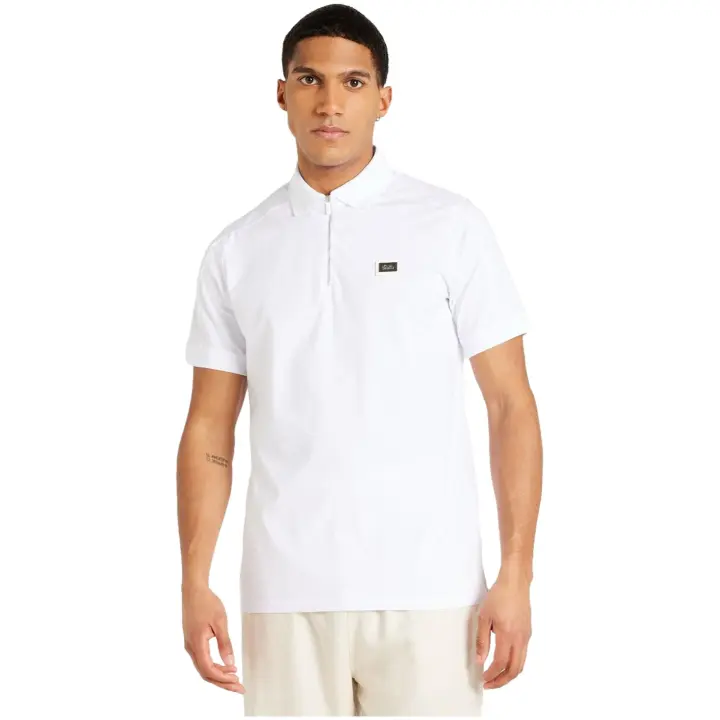 Polo KARL LAGERFELD de Manga Corta con Cremallera y Chapa con Logo Color Blanco - 1