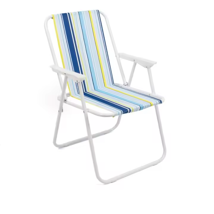 Silla de Playa Plegable con Reposabrazos Silla Plegable portátil para Playa Camping Ocio al Aire Libre Exterior 74X52X38CM - 1