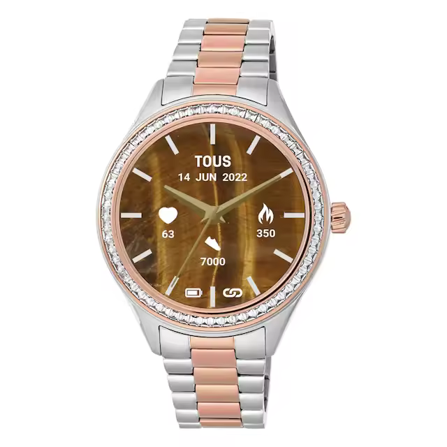 Reloj Tous smart T- Connect acero IP rosado y Circonitas 200351045 - 1