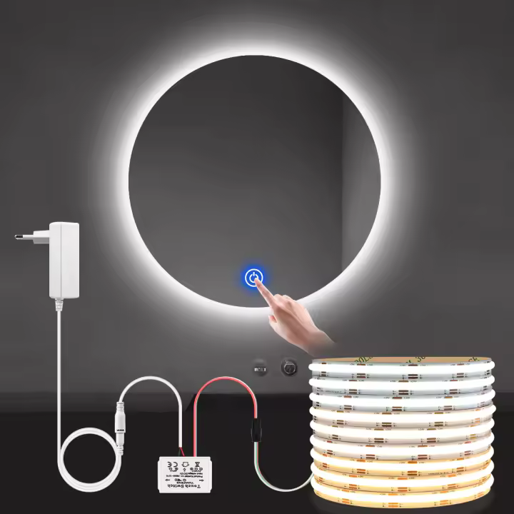 Tira De Luz LED COB 24V Para Espejo De Maquillaje Con Sensor Táctil Y Regulación De Brillo Para Baño Y Dormitorio Iluminación Moderna - 1