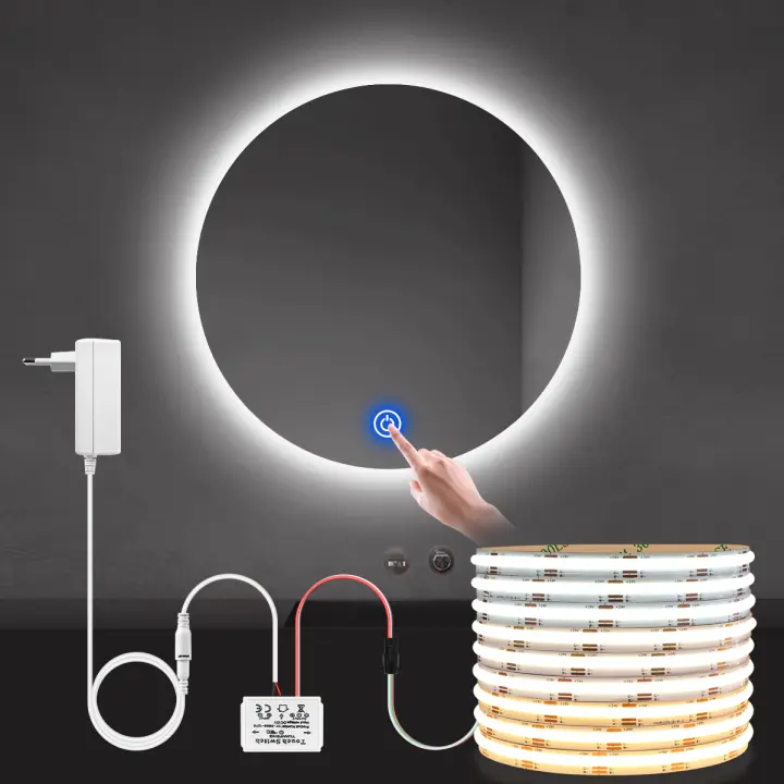 Tira De Luz LED COB 24V Para Espejo De Maquillaje Con Sensor Táctil Y Regulación De Brillo Para Baño Y Dormitorio Iluminación Moderna - 1