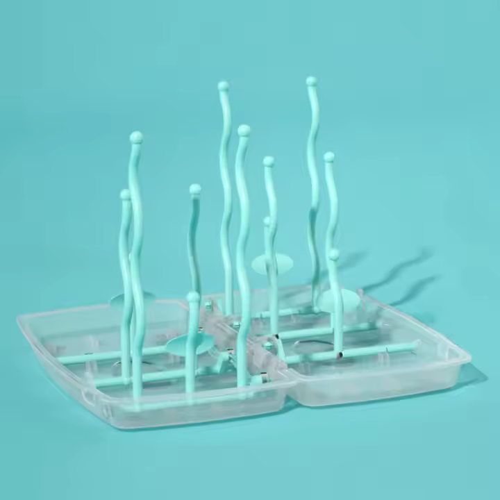 Soporte De Secado Para Botellas Y Tetinas Arbol De Almacenamiento Portátil Doble Cara Para Bebés Con Estante Para Chupetes Y Copas De Alimentación - 1