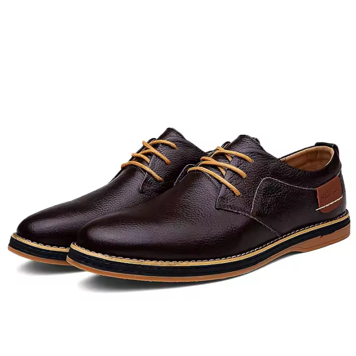 Zapatos De Lona Genuina Para Hombre Moda Casual Brogues Lace up Talla Grande 38-48 Marca De Lujo Mocasines Loafers Comodidad Primavera/Otoño - 1