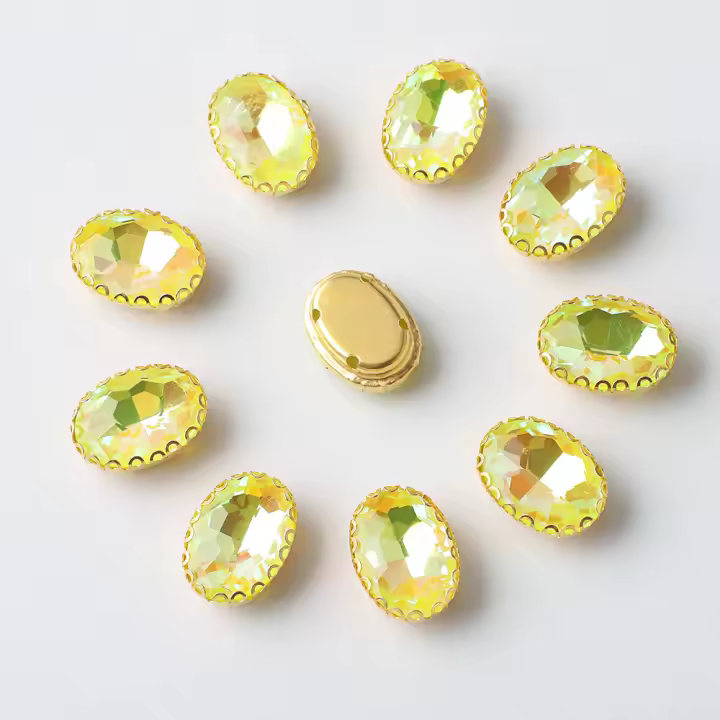 10x14mm Ovalado Diamante Coloreado Para Manualidades Joyería Vestimenta Zapatos Sombreros Accesorios DIY Bordado De Ojo De Caballo - 1