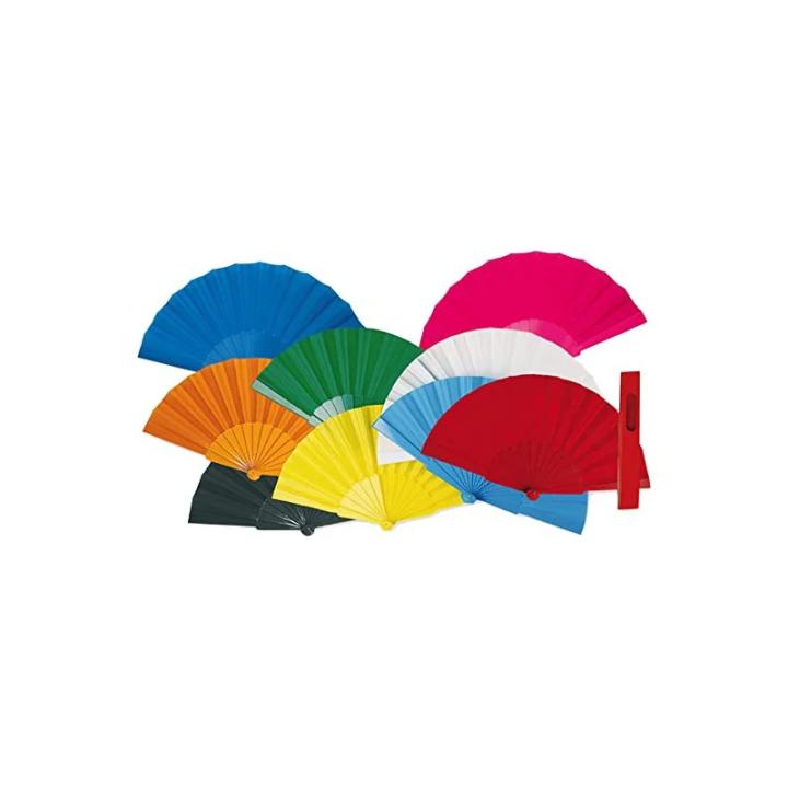 Lote de 50 Abanicos de Plástico y Tela de Colores Variados con envío incluido
