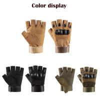 Guantes Tácticos De Medio Dedo Para Camping Senderismo Caza Y Fitness Antideslizantes Deportivos Unisex Hechos De Microfibra Y Poliéster - details 5