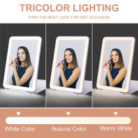 Espejo De Maquillaje LED Con Luz Dimmer Espejo Cosmético Plegable Para Viajes Y Trabajo Al Aire Libre Espejo Portátil De Vestíbulo - details 1