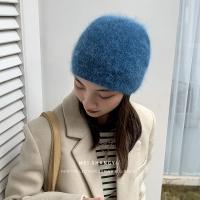Gorro De Piel De Conejo De Nueva Moda 2024 Para Mujer Con Cabello Largo Caliente Y Suave Gorro De Invierno De Color Sólido Simplicidad Y Calidez Para Exterior - details 3