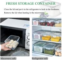 Juego de 3 recipientes para alimentos para refrigerador de 0.85l + 1.75L + 3.3L, almacenamiento con canasta de drenaje - details 4