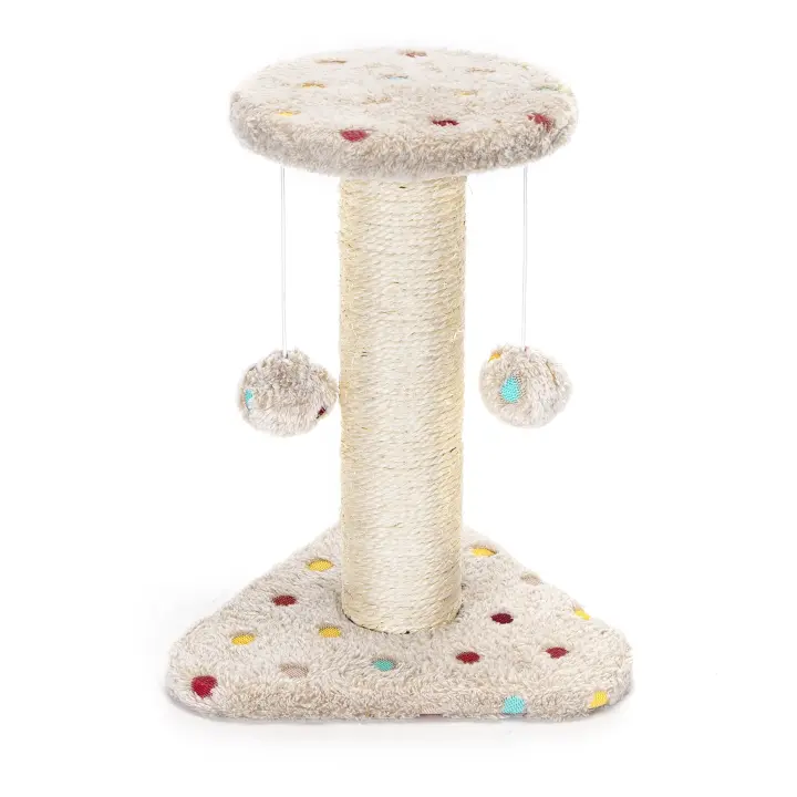 Nobleza - Juguete rascador para gatos, tipo columna con pelotas. Color marrón - 1