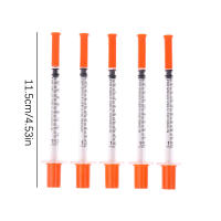 Siringa De Insulina Desechable Para Animales De Granja Y Mascotas 5Pcs Con Agujas Cabeza De Naranja Estéril Tamaño 0.3/0.5/1ML - details 16