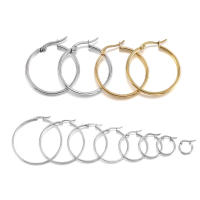 10Pcs Gancho Para Pendientes Abierto De Acero Inoxidable 15-50mm Base Para Anillos DIY Accesorios De Joyería De Hilo Metálico - details 0