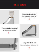 Cerradura De Freno De Disco Impermeable Para Motocicleta Antirrobo Con Llaves Para Motos Scooter Mópeds Motorbike Material De Aleación - details 9