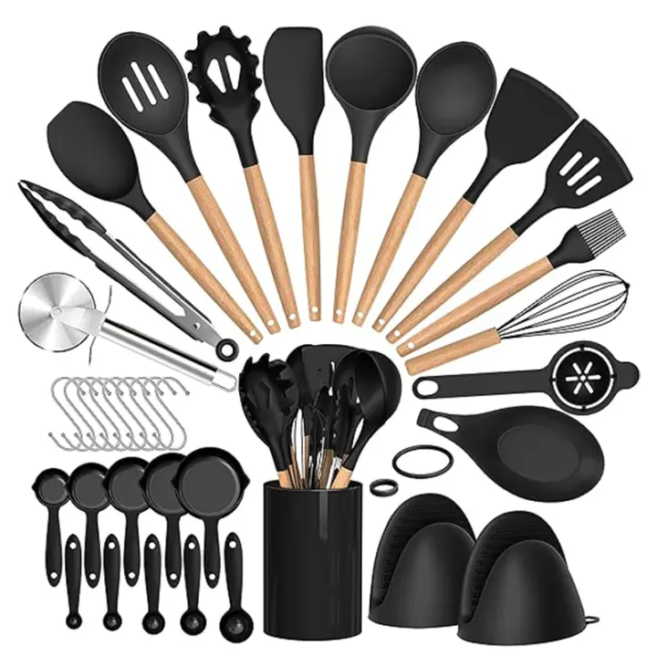 Set De Utensilios De Cocina Ecológicos De Silicona 36 Piezas Con Soporte Para Cocinar Y Hornear Herramientas De Cocina Prácticas Y Duraderas - 1