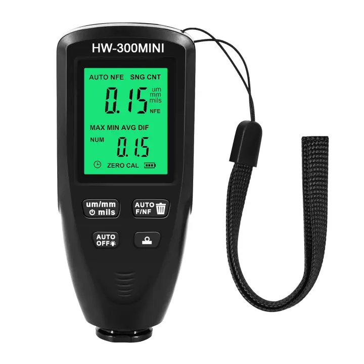Gauge De Espesor De Pintura HW-300 Mini Con Punta De Alta Sensibilidad 0.1mm 0-2000UM Medidor Automático Para Fe NFE Con Pantalla Retroiluminada - 1