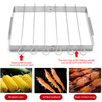 Rack De Asado Con Brochetas Plegables En Acero Inoxidable Para Rotisserie Y Shish Kebab Con 6 Brochetas Herramienta De Barbacoa - details 5