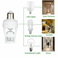 Soporte De Bombilla Inteligente Con Sensor De Movimiento E27 Adaptador De Sensor PIR Base De Lámpara Convertidor De Interruptor Automático LED AC 110V 220V - details 2