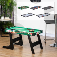 HOMCOM  6 en 1 Mesa Multijuegos Plegable para Niños de 7+ Años Mesa de Juegos Billar Futbolín Ping Pong Aro de Lanzamiento Hockey sobre Hielo Aire Hockey 118x104x71 cm Multicolor - details 1