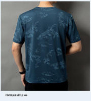 Camiseta De Seda De Hielo Talla Grande Para Hombres Verano Transpirable Absorbedor De Sudor Casual Corta Elástica Y Versátil - details 2
