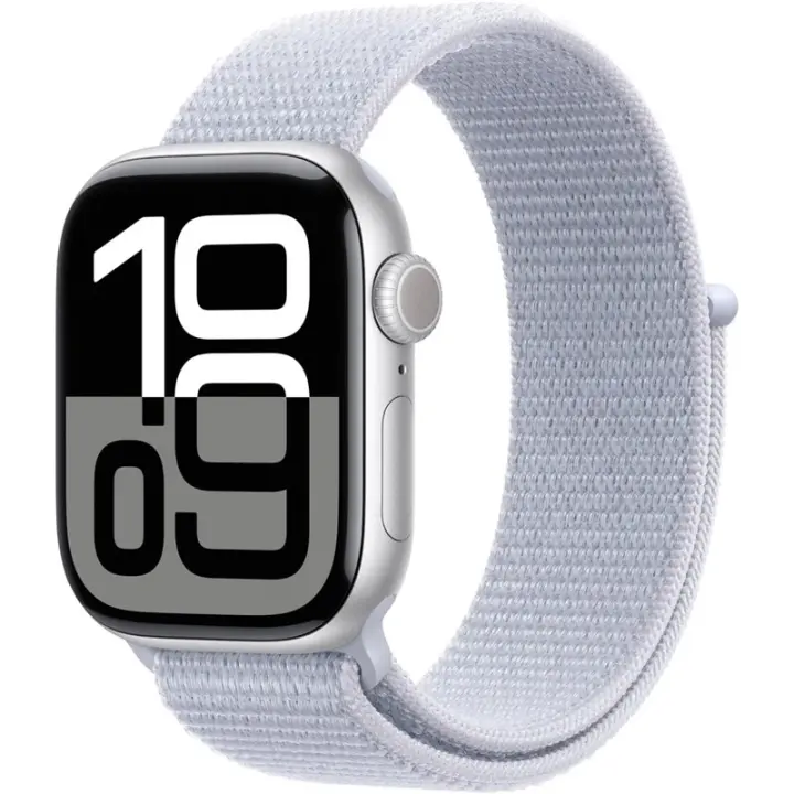 Apple Watch Series 10 GPS 42 mm CA Anillo deportivo de aluminio plateado Nube azul - 1