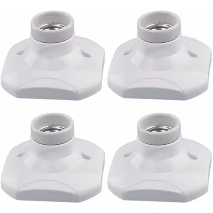 E27 LED Bulb Socket, Ceramic E27 Socket and Plastic Base, E27 - 1