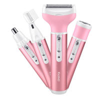 Kemei 4en1 Afeitadora Eléctrica Para Mujer Trimmer De Cejas Y Bikini Cabello Excesivo Eliminador De Pelo Corporal Y Facial Recargable - details 4