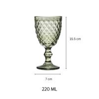 Set de Copas de Vino y Champán en Cristal con Diseño de Rombos, Elegantes y Sofisticadas, Color Azul, Verde, 220 ml, Perfectas para Celebraciones, Brindis, Fiestas, Decoración de Mesa, Estilo Moderno - details 3