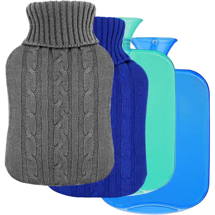 Botellas de Agua Caliente 2L con Fundas Gris + Azul - 1