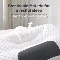 Almohada de masaje para el golpe de Algodón antitacteriano Tejida para dormir, almohada de soporte de Contour oropedico ergonómico ajustable, Básico de almohada de alta calidad, Funda extraible. - details 2