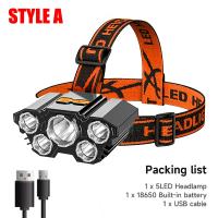 Lámpara De Cabeza KDULIT 5LED Con Luz Fuerte Recargable USB Y Batería Integrada 18650 Para Pesca Y Luz De Camping - details 8