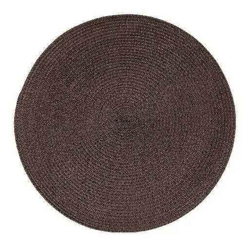 Juego de 6 /12manteles individuales redondos, resistentes al calor, tejidos clásicos, redondos de 13.5 pulgadas de diámetro, para mesa de cocina, marron oscuro - 1