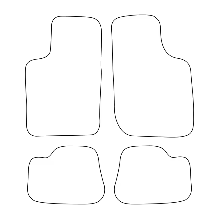 Juego completo de alfombrillas de terciopelo para Opel Kadett E 1984-1994 - acabado negro - 1