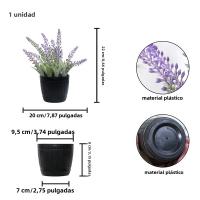 1PC Lavanda Artificial En Maceta Decoración Para Hogar Restaurante Oficina Exhibición De Escritorio DIY Sin Mantenimiento - details 8