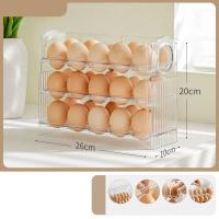Caja De Almacenamiento Para Huevos De Gran Capacidad De La Cocina Organizador De Bandeja Multi-capas Portátil Con Apertura/ Cierra Conveniente - details 0