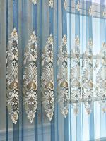 Cortina De Living European Style Con Bordado Elegante Y Lujo 1PC Decorativa Y De Sombreado Total Material De Algodón 100% - details 1