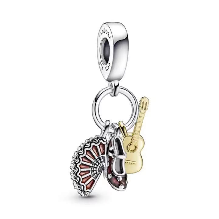 Charm Colgante Pandora Guitarra Española, Zapato Flamenco & Abanico 760765C01 - 1