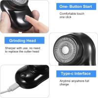 FGNS Mini Afeitadora Eléctrica Portátil, Maquinilla de afeitadora eléctrica para Hombres portátil mini, Afeitador de Bolsillo Portátil, USB afeitadora recargable, sin Dolor afeitadora en seco y húmedo - details 5