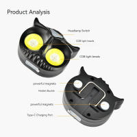 Linterna Frontal COB Con Cabeza De Corazón Impermeable Recargable USB Para Adultos Y Niños Para Correr Pescar Montar Y Acampar Con Gancho Y Magnético - details 5